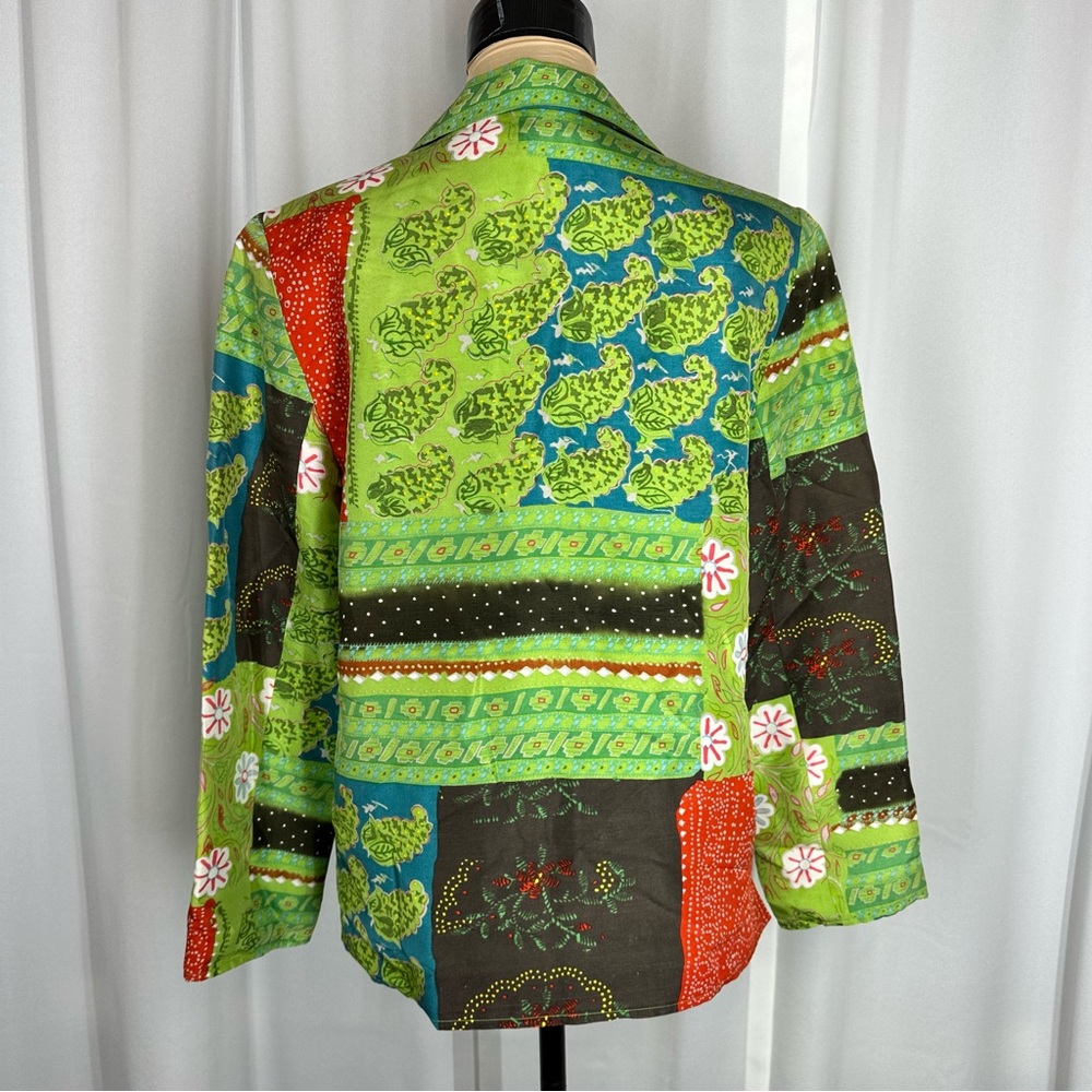 Vtg Silk Collection Harvé Bernard Floral Jacket Sz  10 Art To Wear 100% Silk - Picture 4 of 14